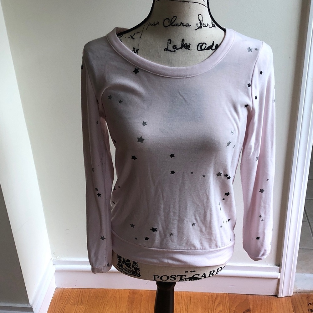 Chaser Light Pink Long Sleeve Star Sweatshirt